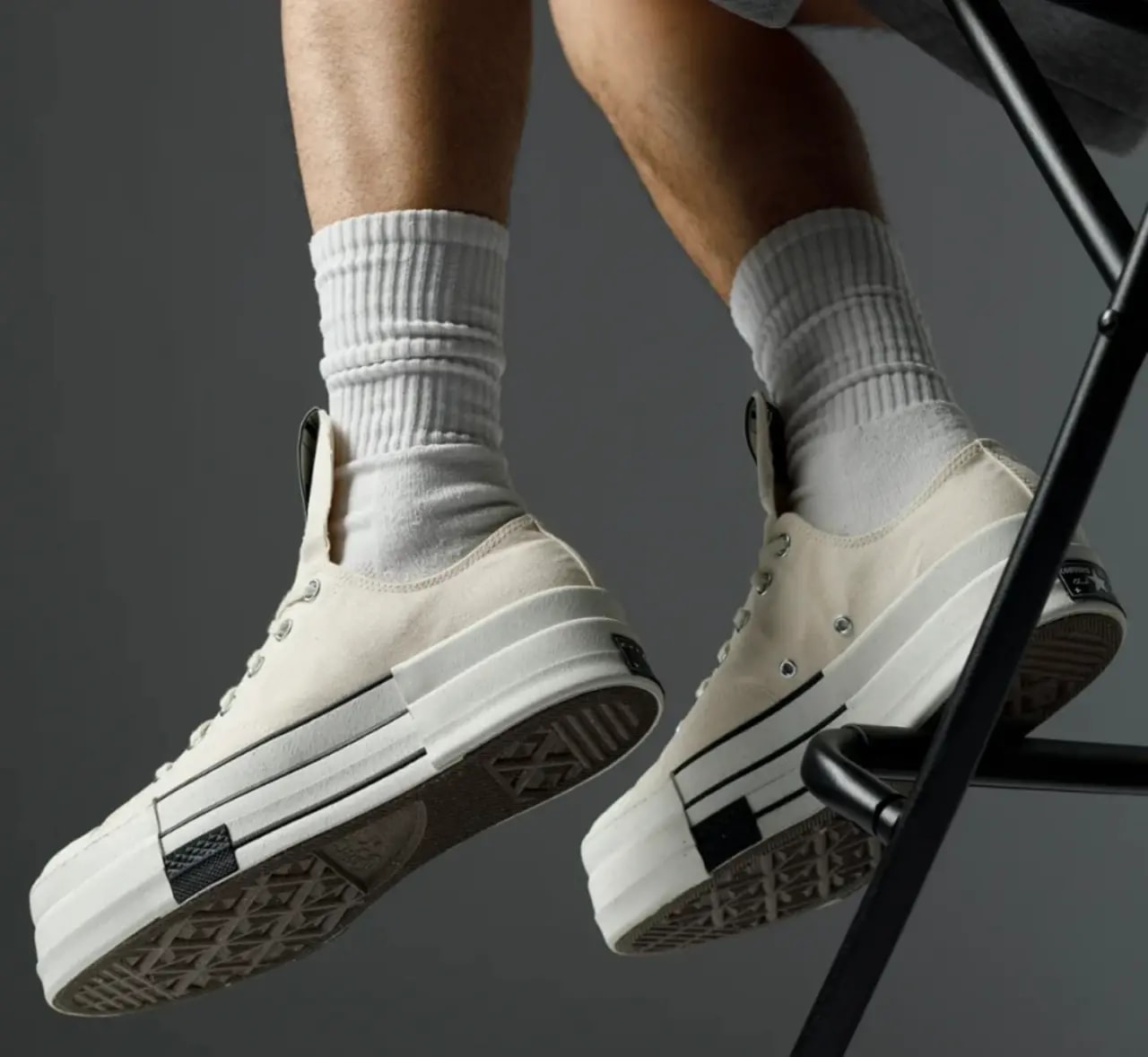 Giày Converse Rick Owens x Drkshdw Dbl Drkstar Chuck 70 Low 'Natural Ivory' A04955C — ảnh 2