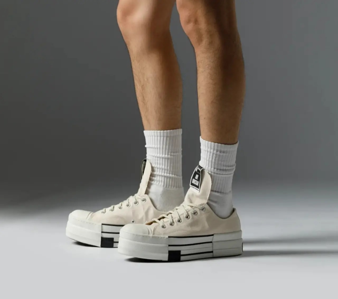 Giày Converse Rick Owens x Drkshdw Dbl Drkstar Chuck 70 Low 'Natural Ivory' A04955C — ảnh 4
