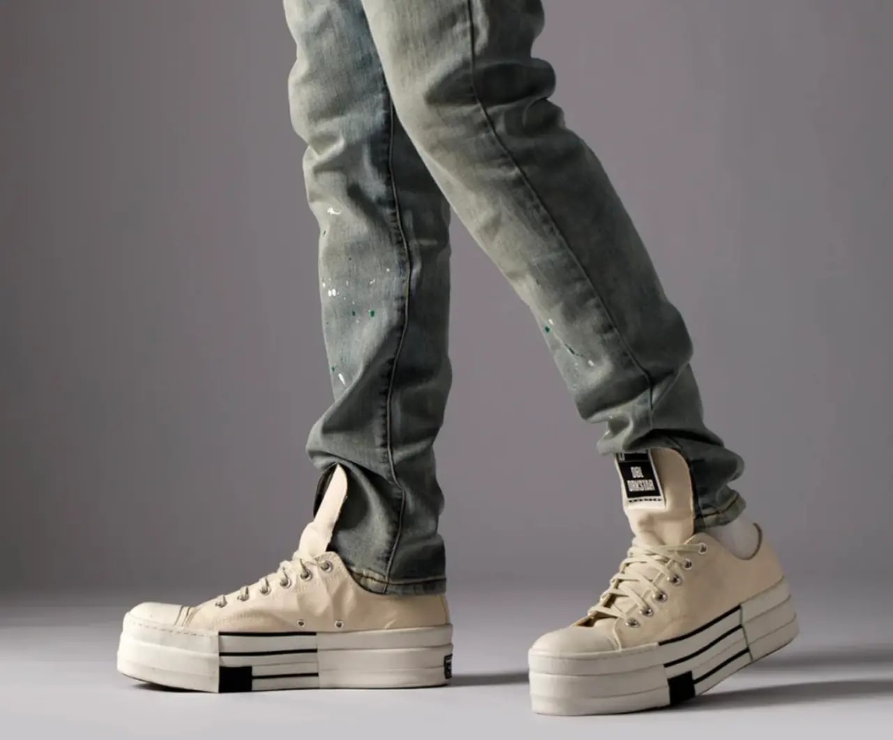Giày Converse Rick Owens x Drkshdw Dbl Drkstar Chuck 70 Low 'Natural Ivory' A04955C — ảnh 5