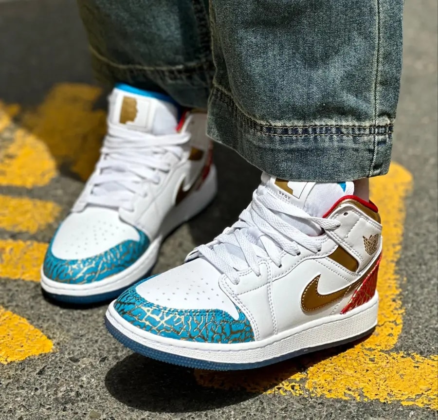 Giày Nike Air Jordan 1 Mid UNC To Chicago 'Blue' FB2212-100 — ảnh 3