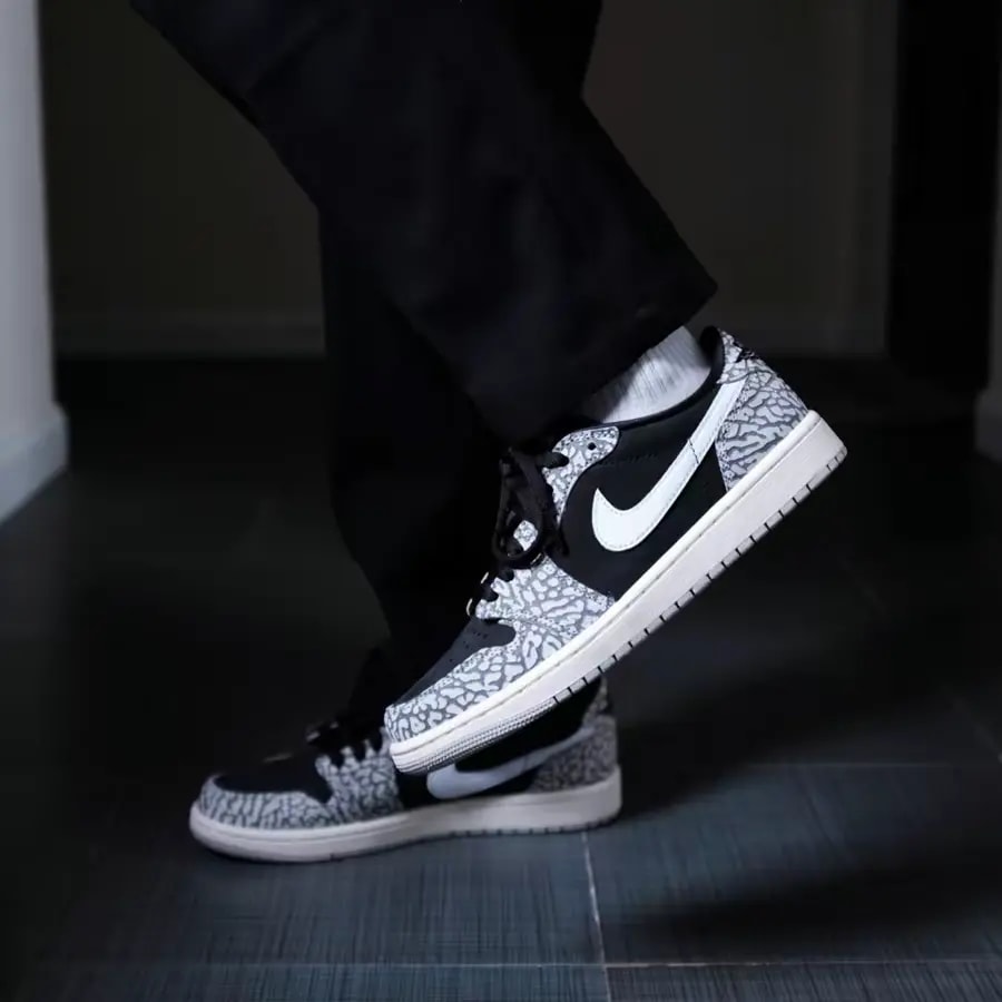 Giày Nike Air Jordan 1 Retro Low OG GS 'Black Cement' CZ0858-001 — ảnh 3