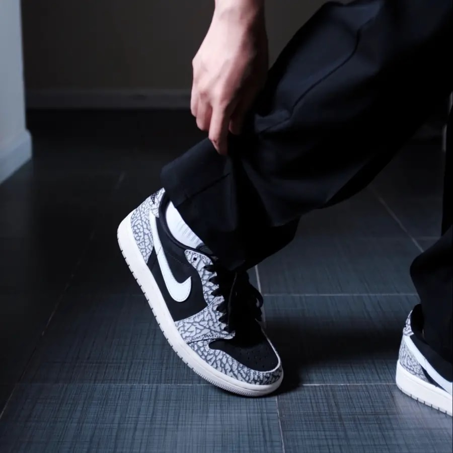 Giày Nike Air Jordan 1 Retro Low OG GS 'Black Cement' CZ0858-001 — ảnh 4