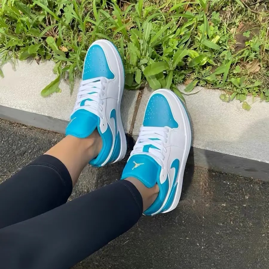 Giày Nike Air Jordan 1 Low GS 'Aquatone' 553560-174 — ảnh 2
