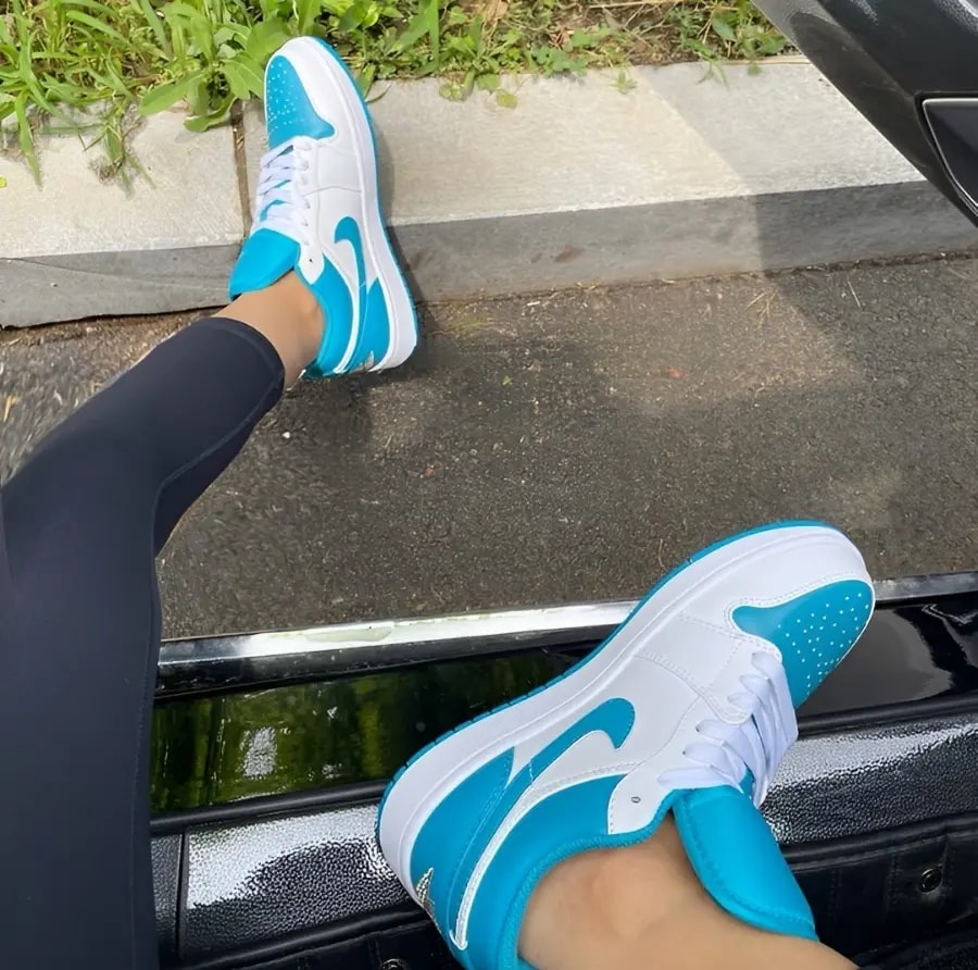 Giày Nike Air Jordan 1 Low GS 'Aquatone' 553560-174 — ảnh 3