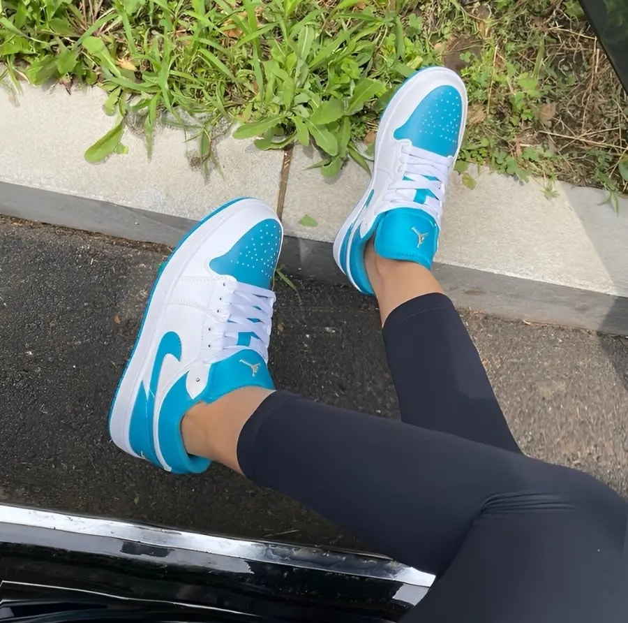 Giày Nike Air Jordan 1 Low GS 'Aquatone' 553560-174 — ảnh 4