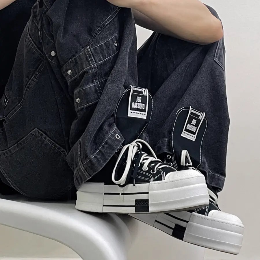 Giày Converse Rick Owens x Drkshdw Dbl Drkstar Chuck 70 High 'Black' A04954C — ảnh 2