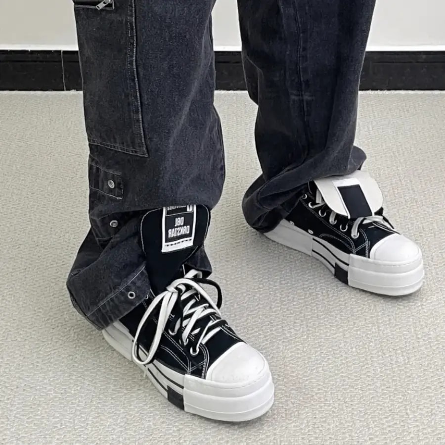 Giày Converse Rick Owens x Drkshdw Dbl Drkstar Chuck 70 High 'Black' A04954C — ảnh 4