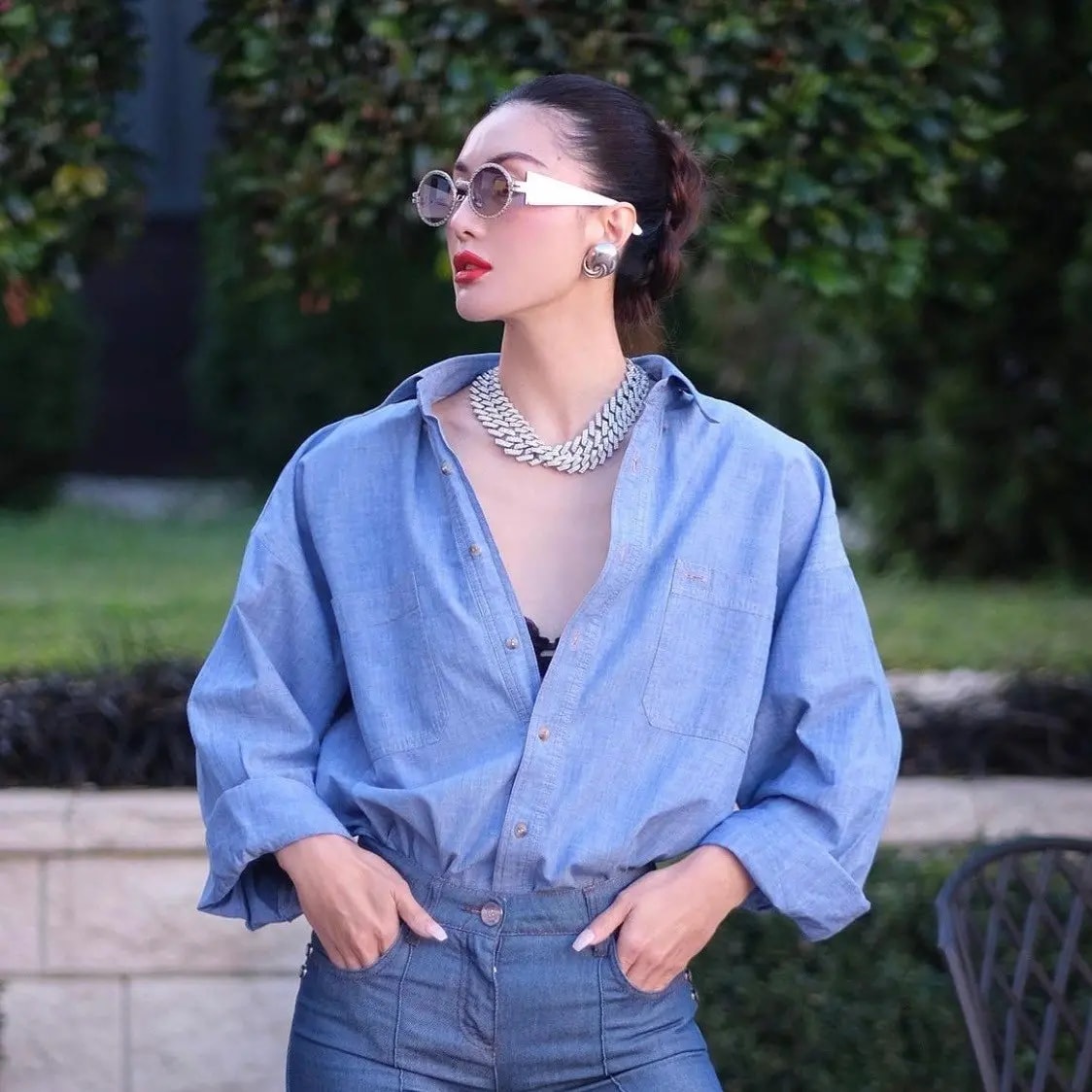 Kính Saint De Paris Gabrielle Sunglasses With Gradient Lenses 'White Silver' — ảnh 3