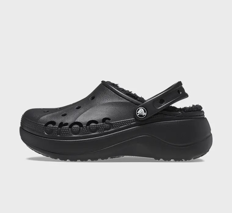 Dép Crocs Baya Platform Lined Clogs 'Black' 208708-001 — ảnh 2