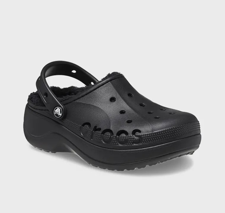 Dép Crocs Baya Platform Lined Clogs 'Black' 208708-001 — ảnh 4