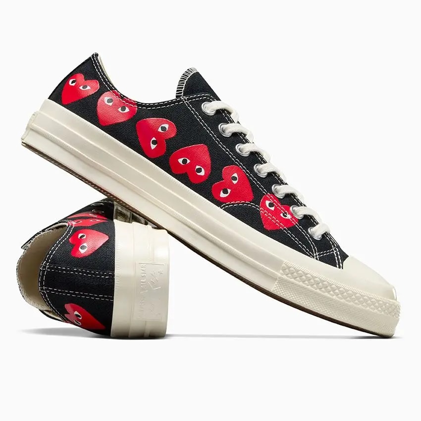 Giày Converse x Comme des Garçons Chuck 70 'Ox Multi Heart Black' A08149C — ảnh 4