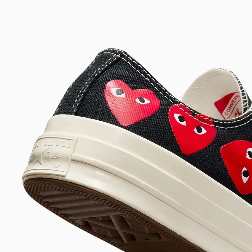 Giày Converse x Comme des Garçons Chuck 70 'Ox Multi Heart Black' A08149C — ảnh 3
