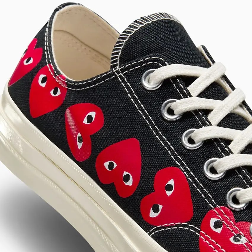 Giày Converse x Comme des Garçons Chuck 70 'Ox Multi Heart Black' A08149C — ảnh 2