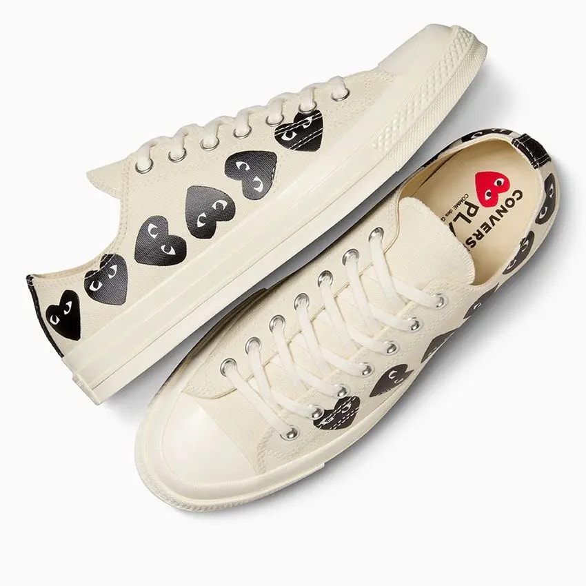 Giày Converse x Comme des Garçons Chuck 70 'Ox Multi Heart Egret' A08150C — ảnh 2