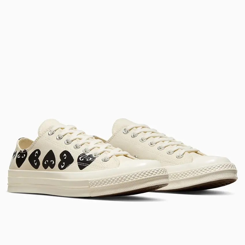 Giày Converse x Comme des Garçons Chuck 70 'Ox Multi Heart Egret' A08150C — ảnh 3