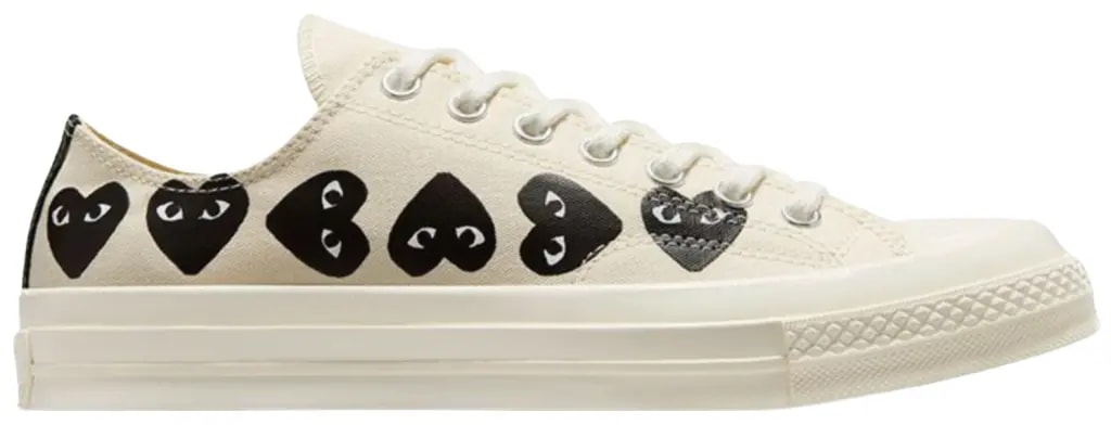 Giày Converse x Comme des Garçons Chuck 70 'Ox Multi Heart Egret' A08150C — kich-thuoc: 42