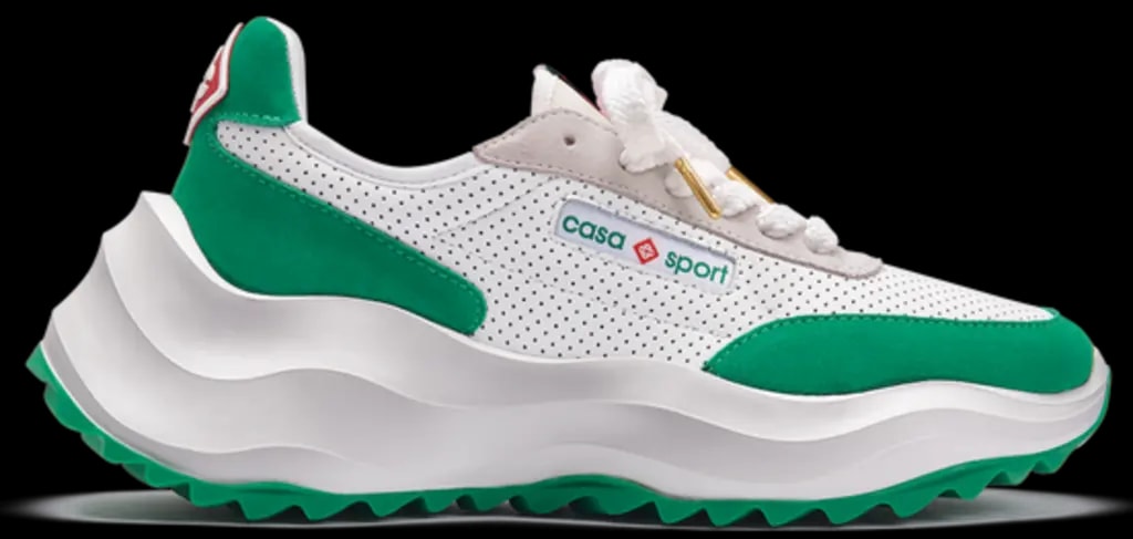Giày Casablanca Atlantis Tennis Sneaker 'White Green' AF22-SNK-001-03 — kich-thuoc: 42.5