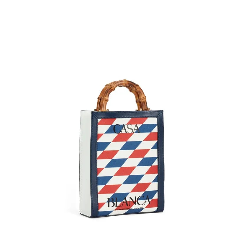 Túi Casablanca Mini Casa Canvas Tote 'Navy' AF22-BAG-023-02 — ảnh 3