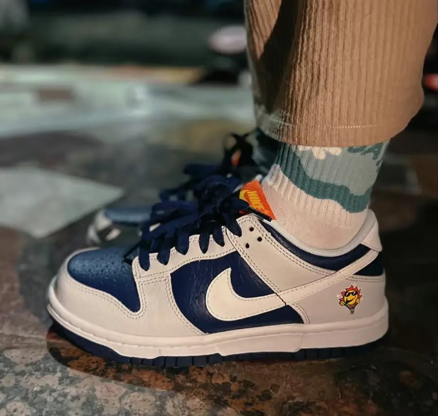 Giày Nike Dunk Low GS 'White Midnight Navy' FN6968-025 — ảnh 2