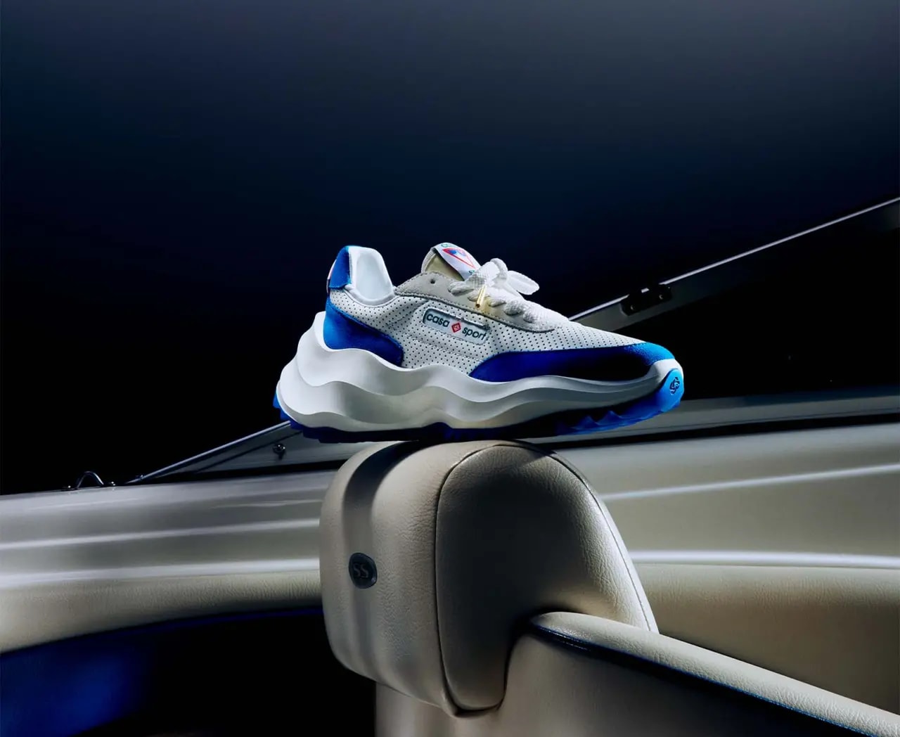 Giày Casablanca Atlantis Sneaker 'White Blue' AF22-SNK-001-05 — ảnh 3