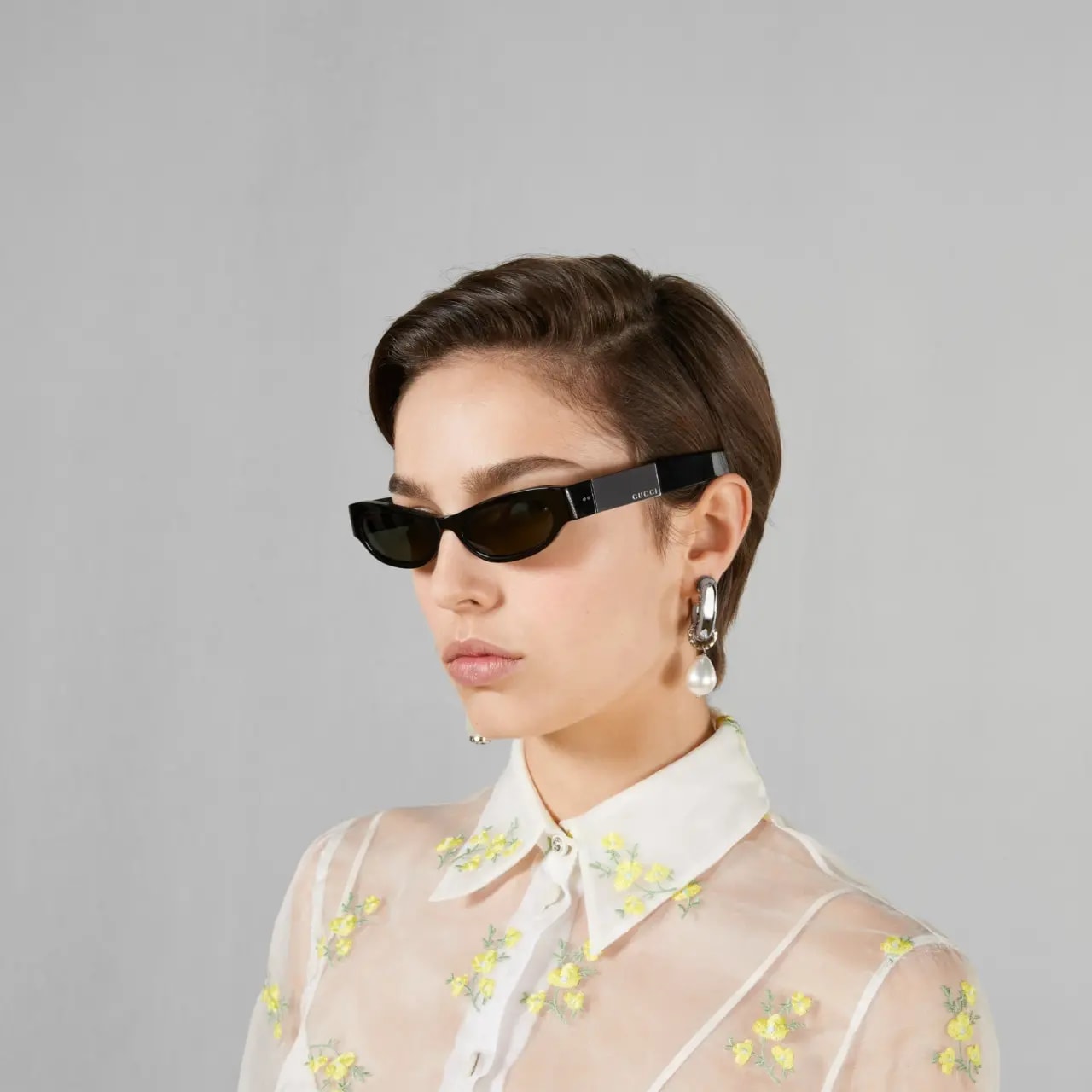 Kính Gucci Cat Eye Frame Sunglasses 'Shiny Black' 769798-J0740-1012 — ảnh 2