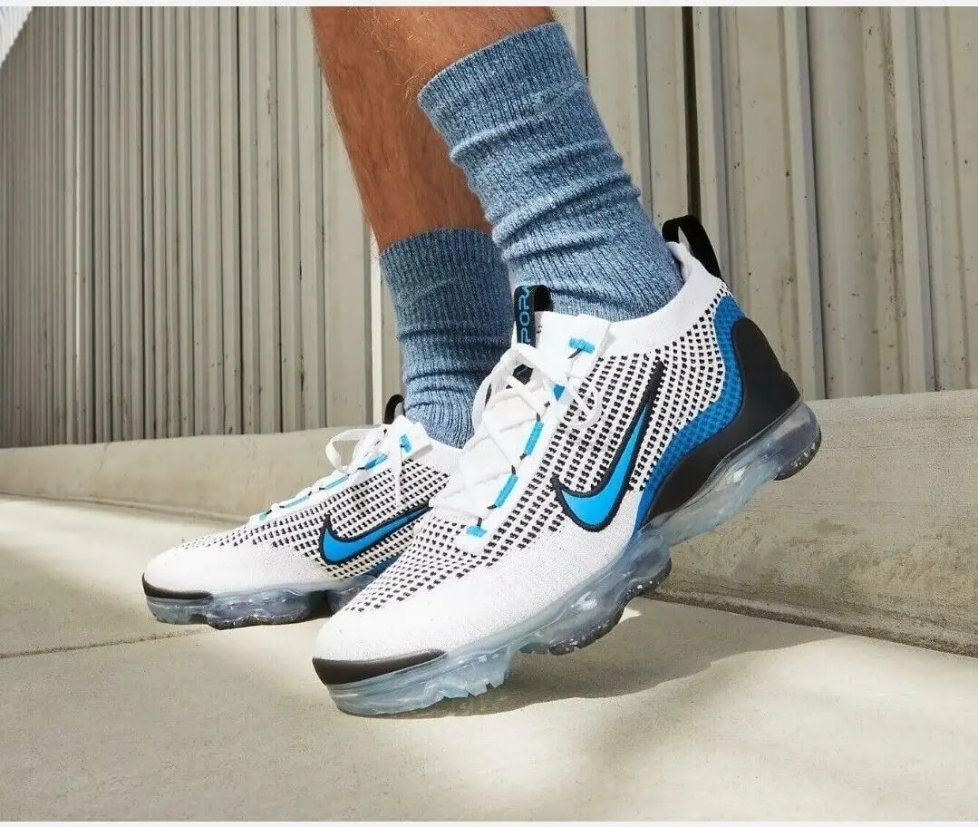 Giày Nike Air VaporMax 2021 Flyknit GS 'White Photo Blue' DB1550-101 — ảnh 2