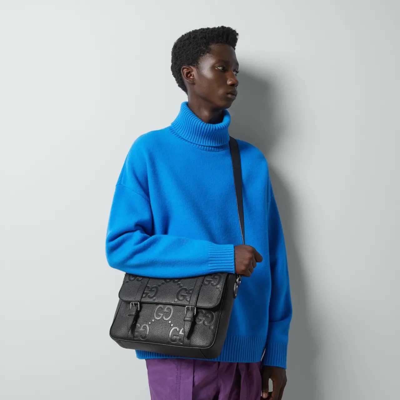 Túi Gucci Jumbo GG Medium Messenger Bag 'Black' 760234-AABY0-1000 — ảnh 2