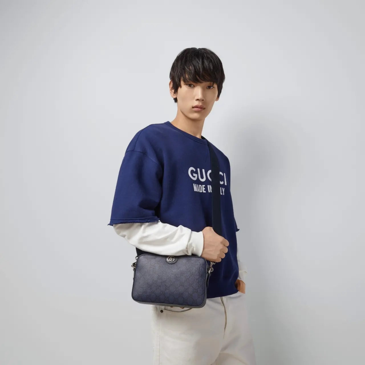 Túi Nam Gucci Ophidia GG Shoulder Bag 'Blue Black' 699439-UULHK-8441 — ảnh 3