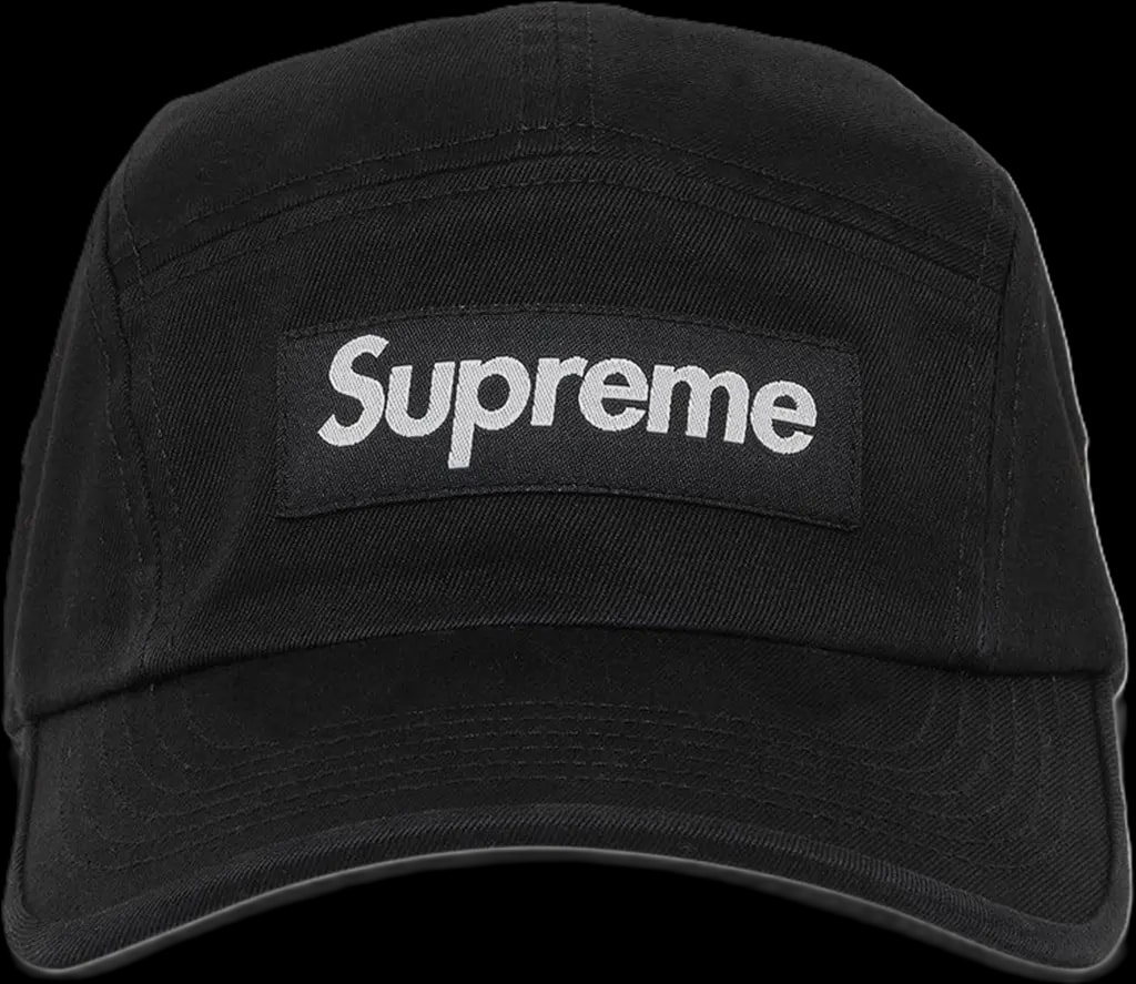 Mũ Supreme Washed Chino Twill Camp Cap 'Black'