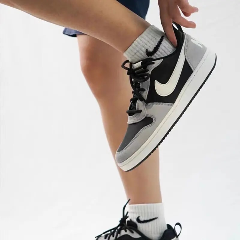 Giày Nike Court Borough Low Premium 'Black Grey Sail' 844881-005 — ảnh 4