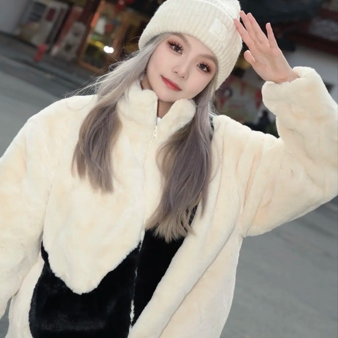 Áo Nike Sportswear Faux Fur Jacket 'Cream' DM1760-238 — ảnh 2