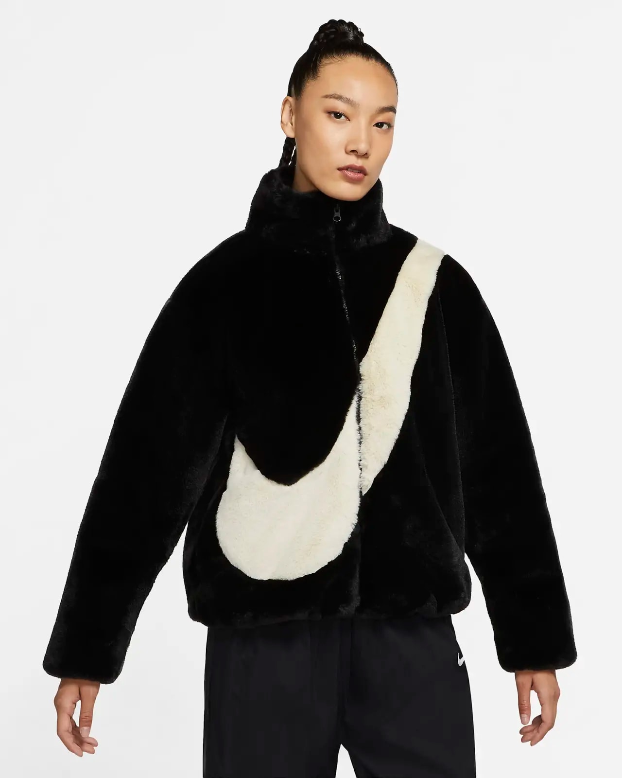 Áo Nike Sportswear Faux Fur Jacket 'Black' DO3792-010 — ảnh 2