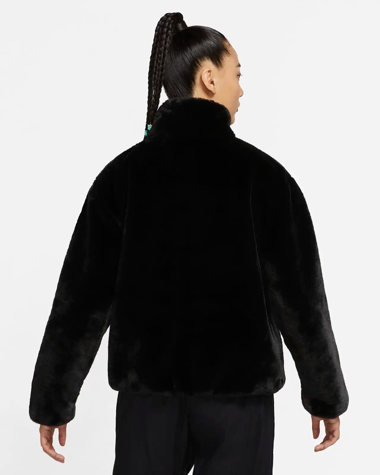 Áo Nike Sportswear Faux Fur Jacket 'Black' DO3792-010 — ảnh 3