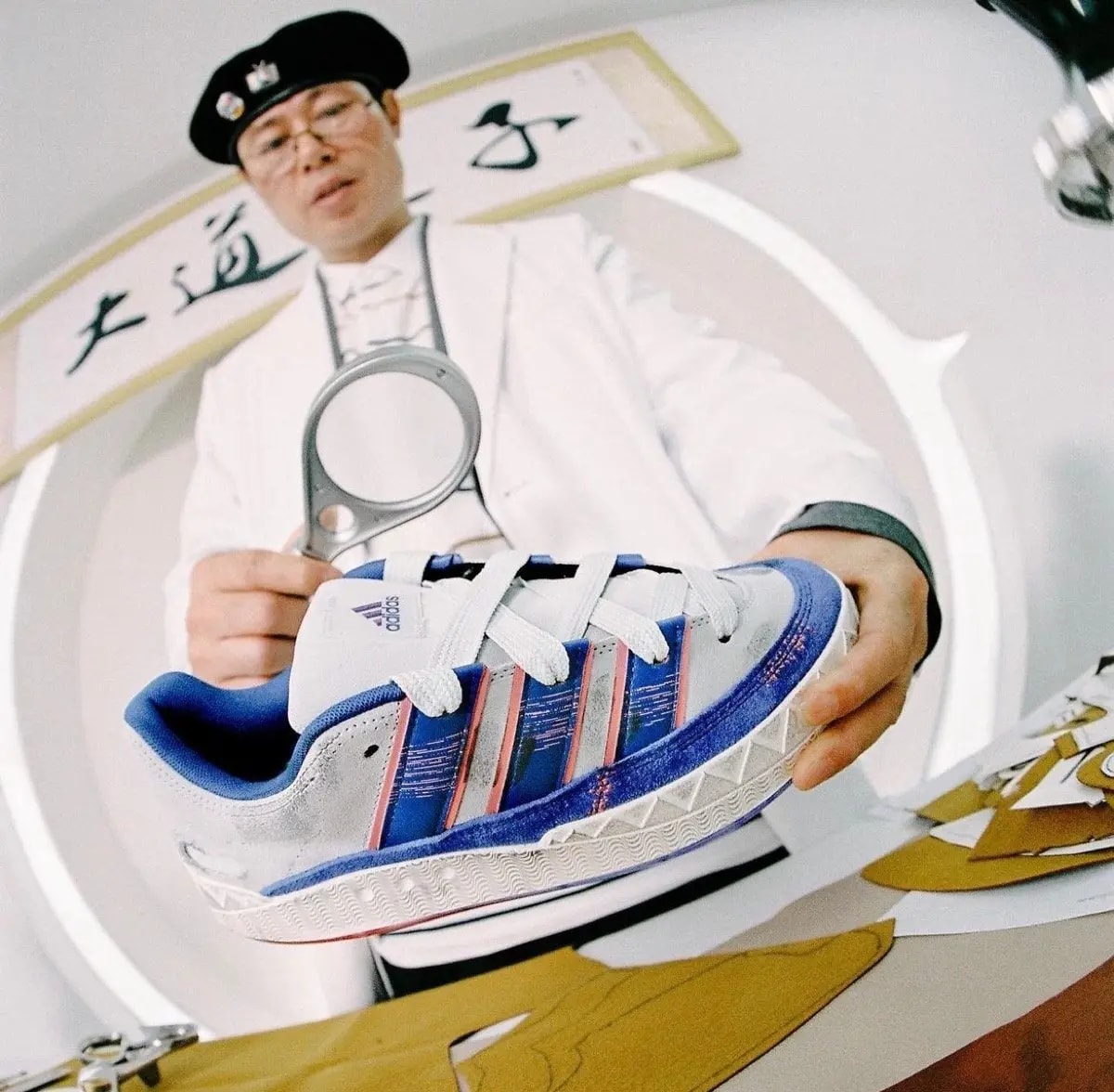 Giày Adidas Adimatic x Avenue &amp; Son 'White Blue' IG3300 — ảnh 2