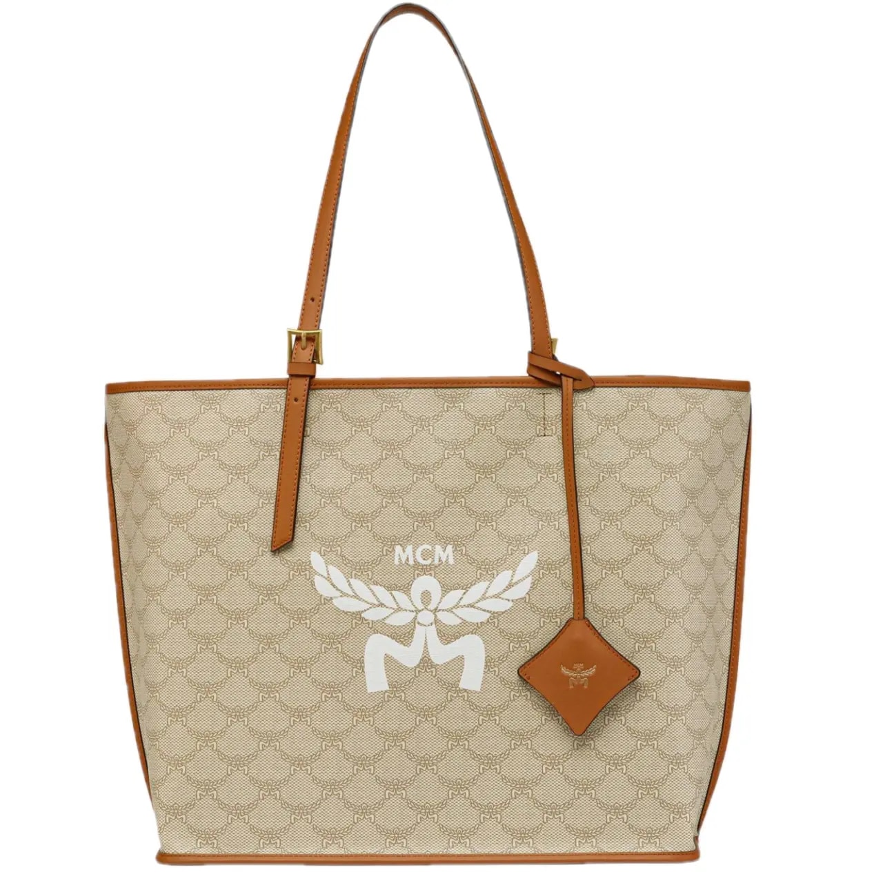 Túi MCM Himmel Shopper in Lauretos 'Beige' MWPESAC03I9001