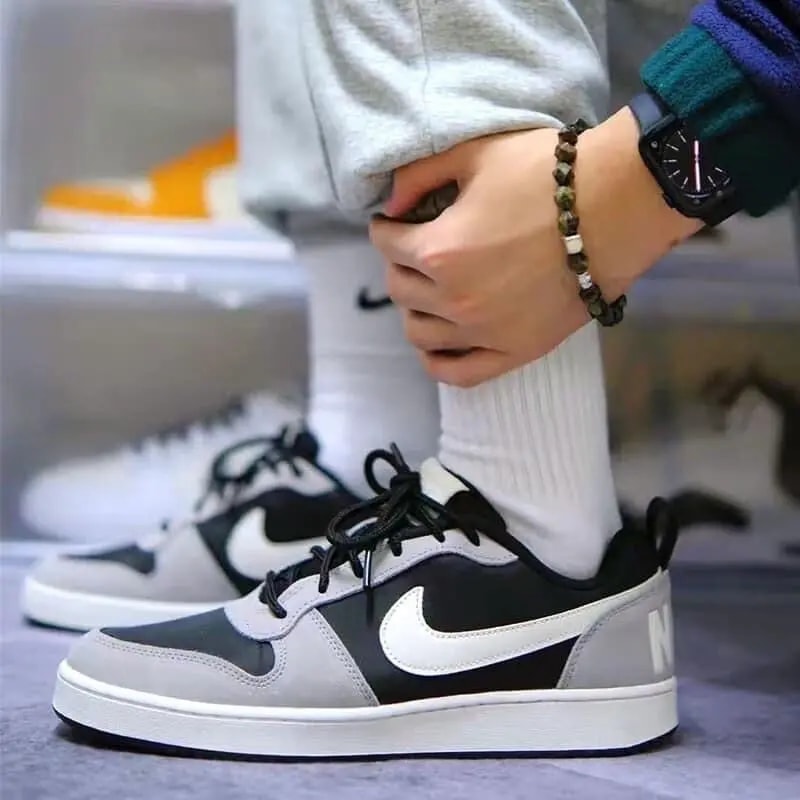 Giày Nike Court Borough Low Premium 'Black Grey Sail' 844881-005 — ảnh 2