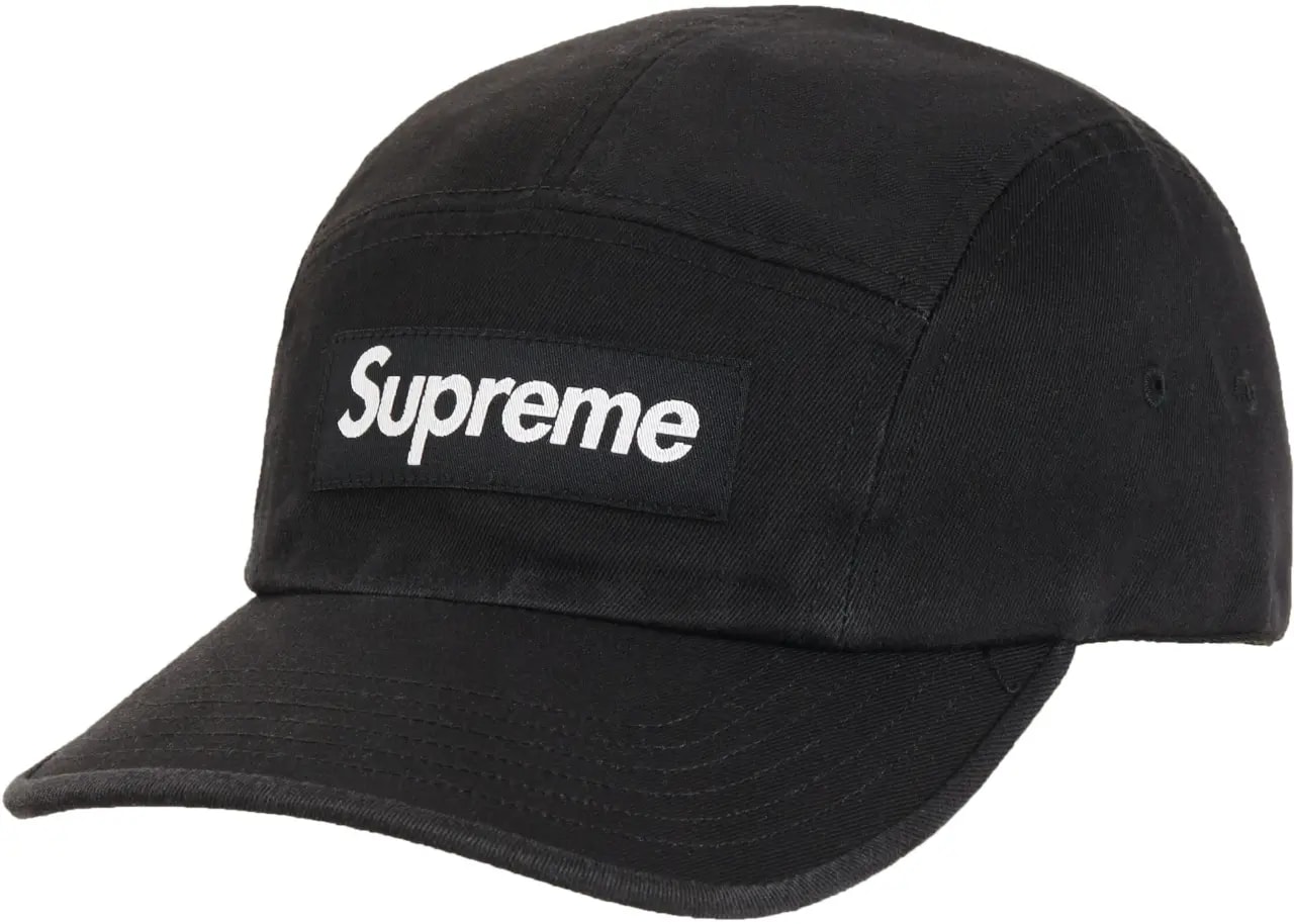 Mũ Supreme Washed Chino Twill Camp Cap 'Black' — ảnh 2