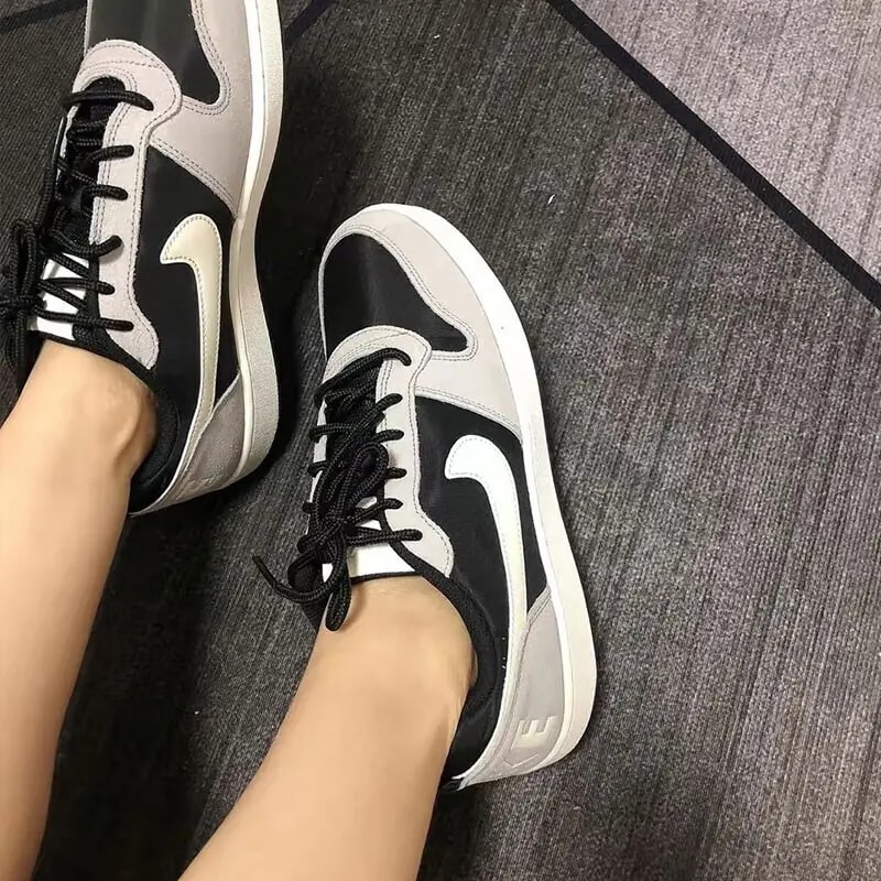 Giày Nike Court Borough Low Premium 'Black Grey Sail' 844881-005 — ảnh 5