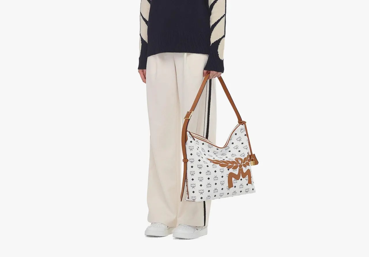 Túi MCM Aren Hobo in Mega Laurel Visetos 'White' MWHESTA06WT001 — ảnh 2