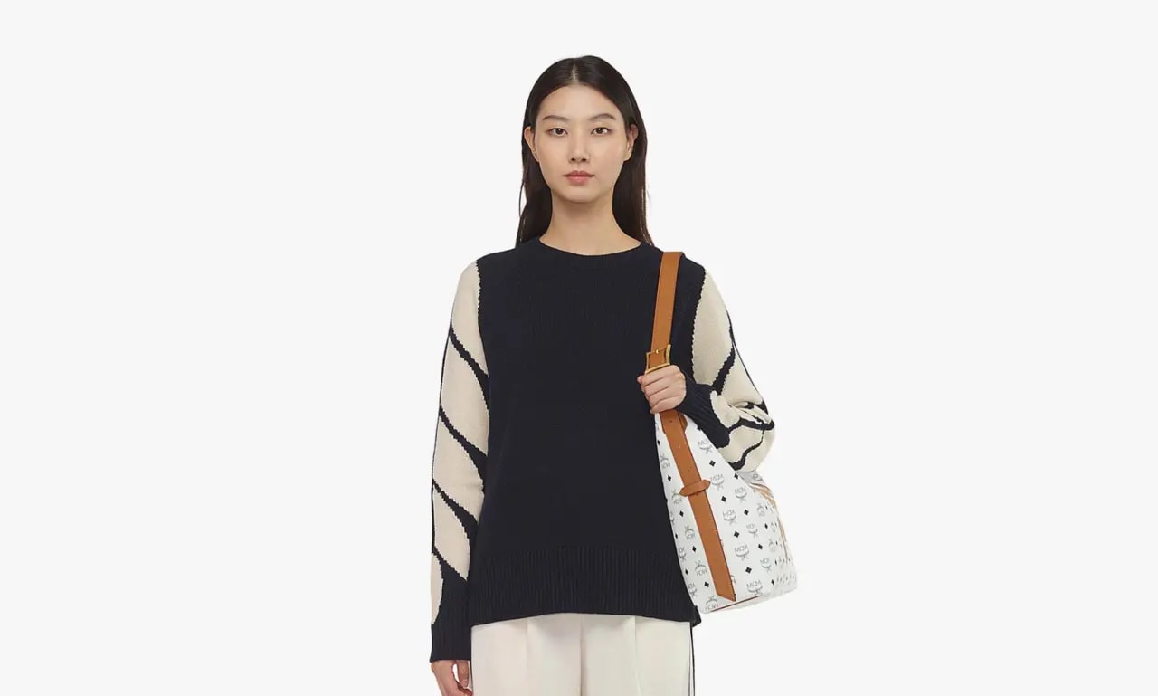 Túi MCM Aren Hobo in Mega Laurel Visetos 'White' MWHESTA06WT001 — ảnh 3