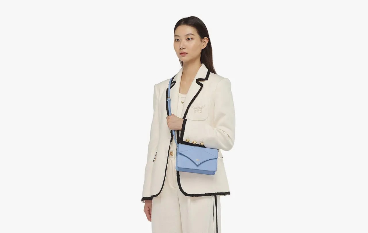 Túi MCM Diamond Spanish Calf Leather 'Della Robbia Blue' MWRESAK01L8001 — ảnh 3