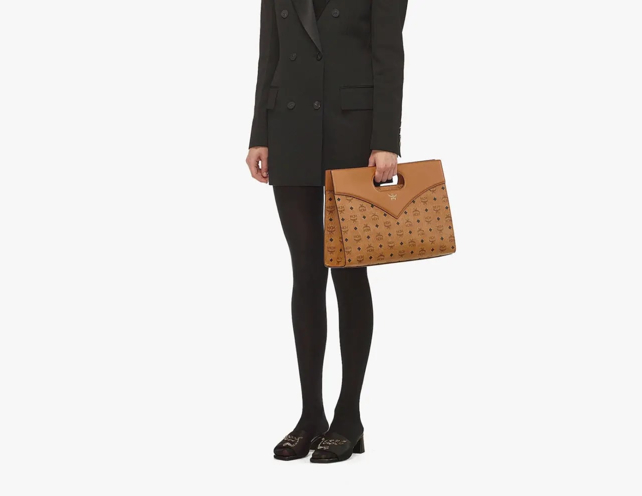 Túi MCM Diamond Tote Visetos Leather Mix 'Cognac' MWTESAK01CO001 — ảnh 2