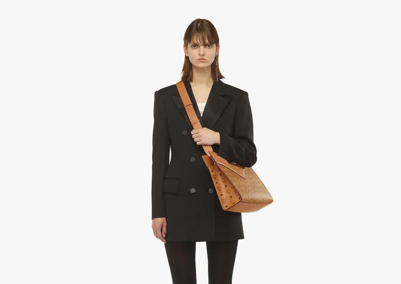 Túi MCM Diamond Tote Visetos Leather Mix 'Cognac' MWTESAK01CO001 — ảnh 3