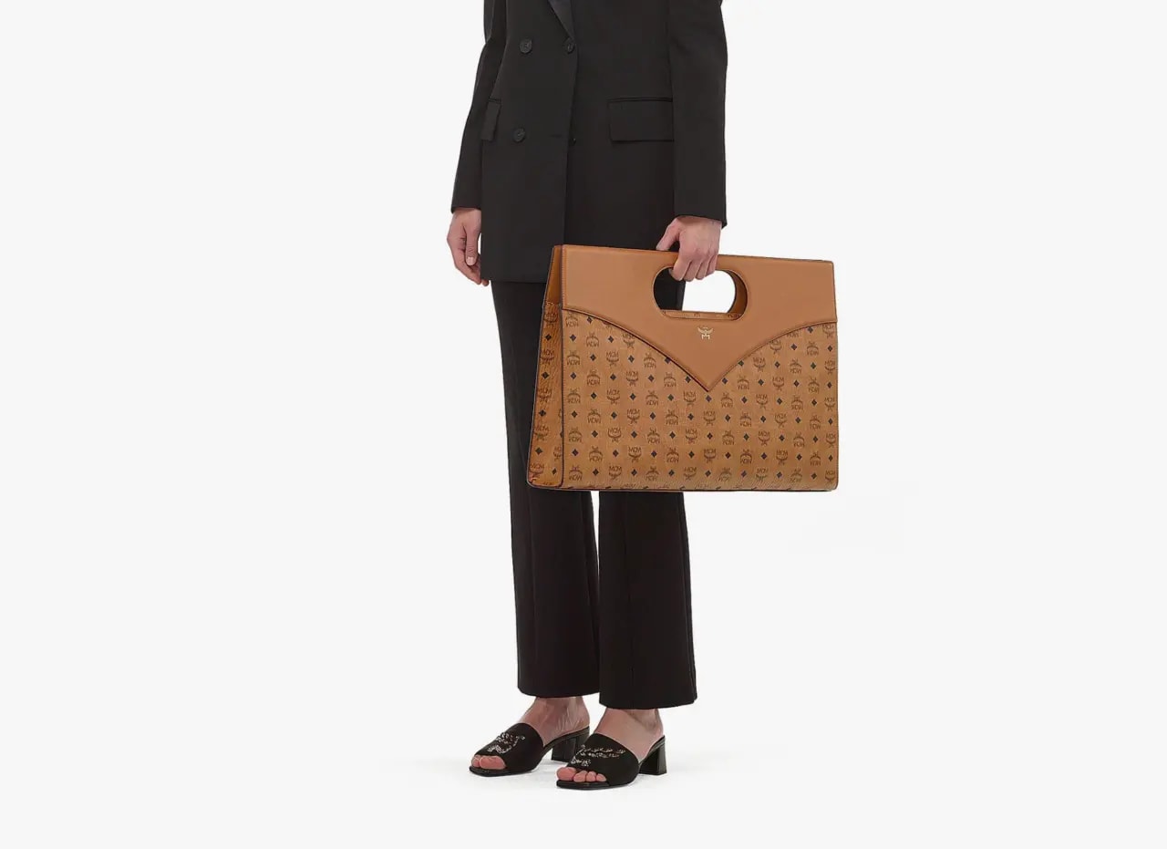 Túi MCM Diamond Tote Visetos Leather Mix 'Cognac' MWTESAK04CO001 — ảnh 2