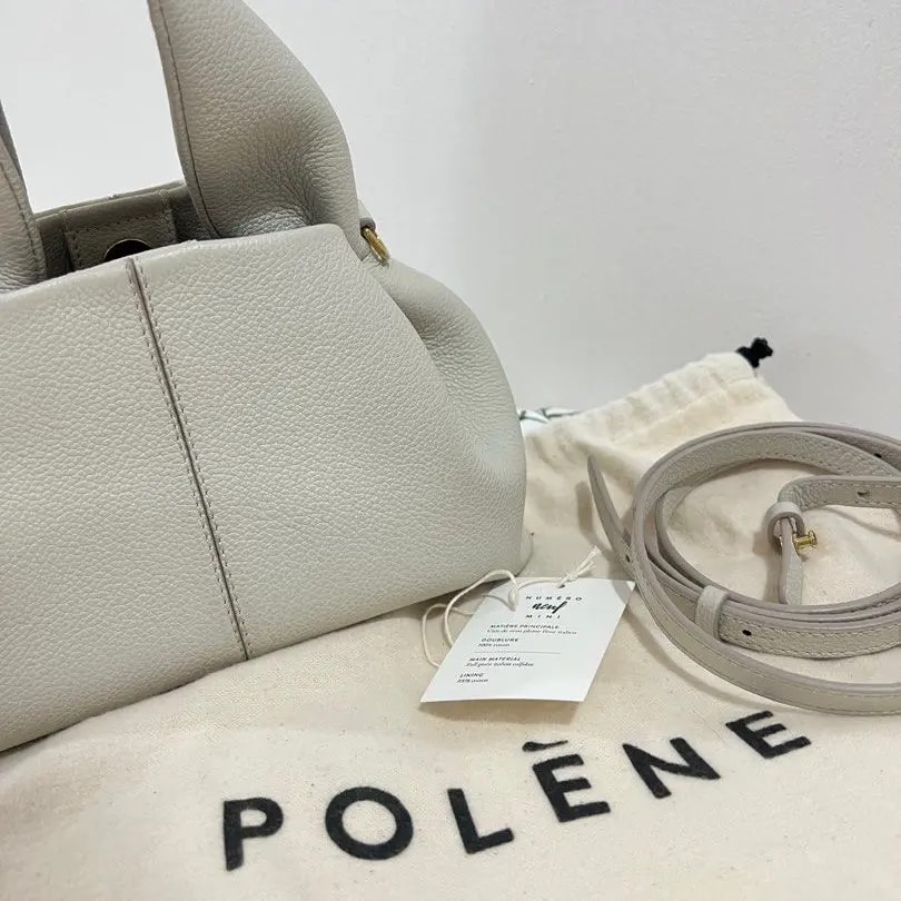 Túi Polene Numéro Neuf Mini Edition Textured 'Chalk' — ảnh 5