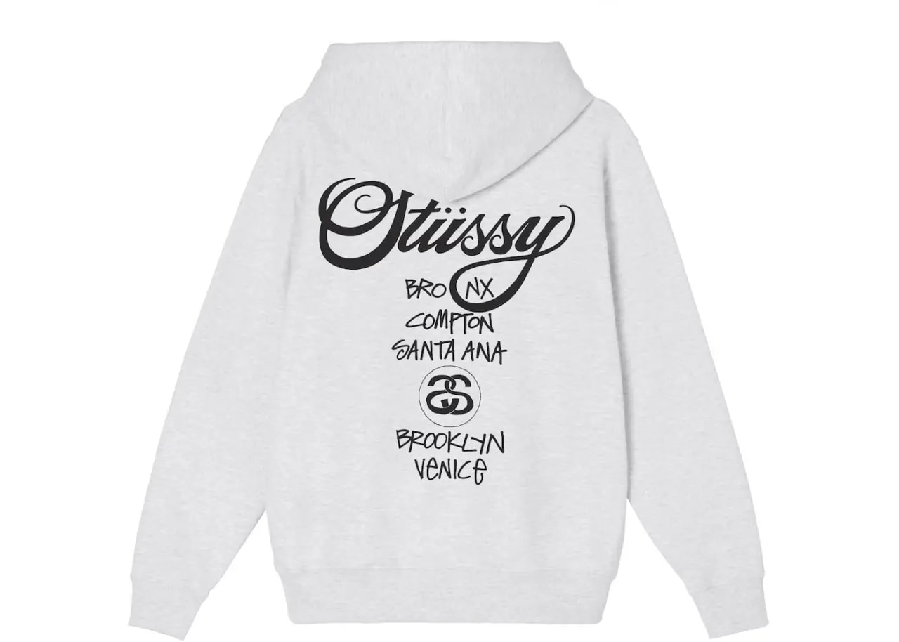 Áo Stussy World Tour Hoodie 'Ash Heather' — ảnh 2