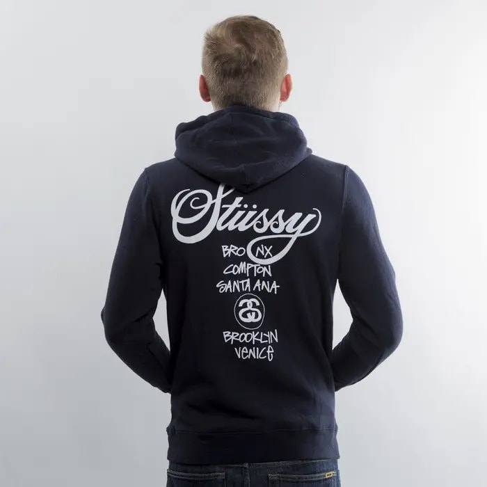 Áo Stussy World Tour Hoodie 'Navy' — ảnh 2