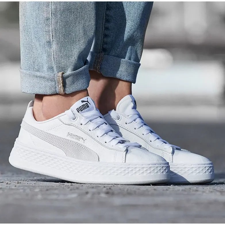 Giày Puma Smash Platform Low 'White' 366487-06 — ảnh 3