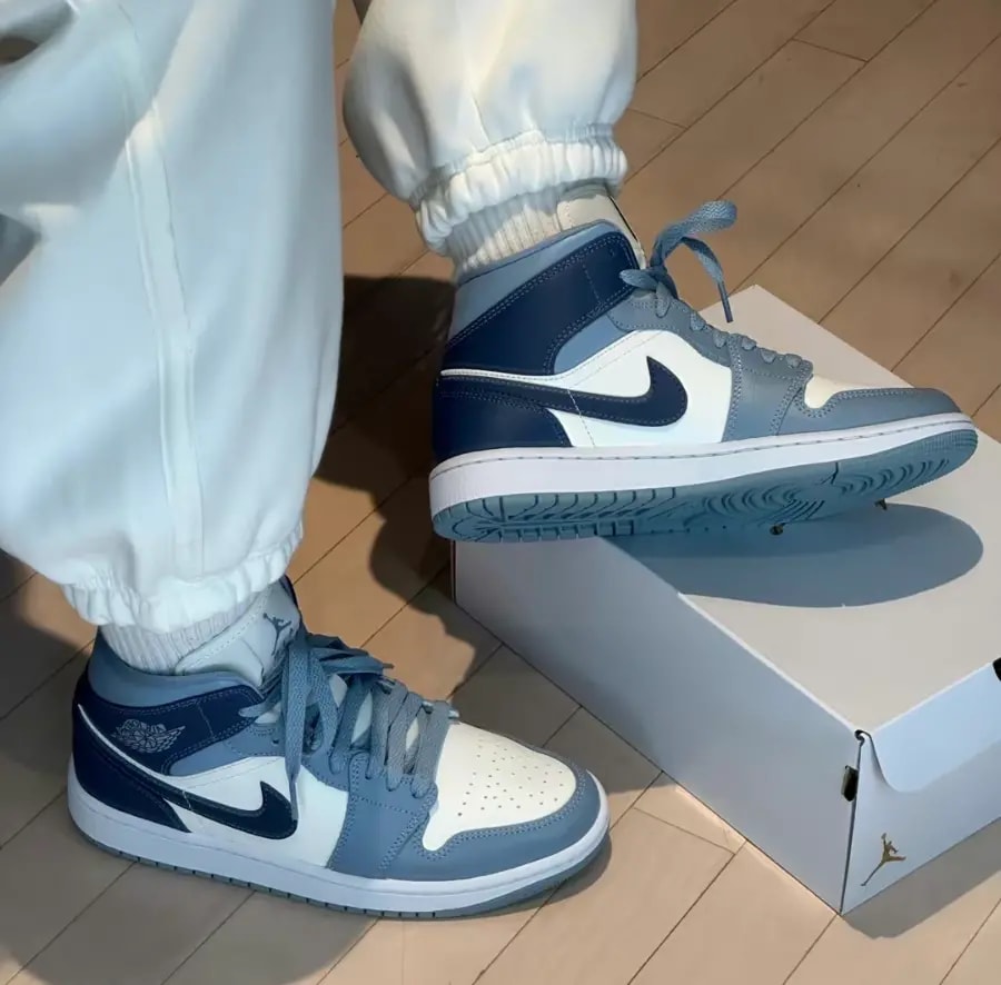 Giày Nike Air Jordan 1 Mid 'Two-Tone Blue' BQ6472-140 — ảnh 2