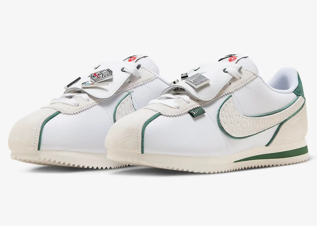 Giày Nike Cortez 'White Green Light Bone' FQ0259-110 — ảnh 5